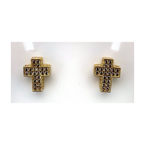 Pendientes cruces de oro 18k